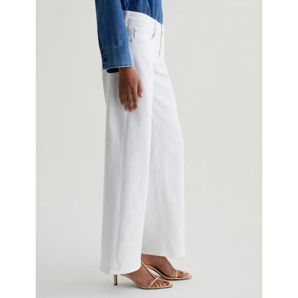 AG ADRIANO GOLDSCHMIED Womens Adria Wide Leg Jeans Size 24 White Low-Rise NWT - Picture 2 of 14